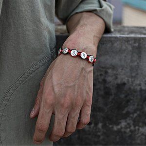 retro lucky woven bracelet men women silver brace